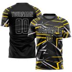 Personalized Black Gold Sublimation Soccer Jersey Uniform for Team Sports Personalized Black Black-Gold Sublimation Soccer