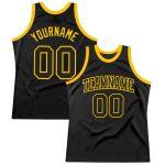 Personalized Black and Gold Basketball Jersey - Throwback Style, Size 2 Personalized Black Black-Gold Throwback Basketball