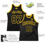 Personalized Black and Gold Basketball Jersey - Throwback Style, Size 2 Personalized Black Black-Gold Throwback Basketball