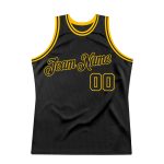 Custom Black and Gold Throwback Basketball Jersey - Personalized Athletic Wear Personalized Black Black-Gold Throwback Basketball