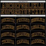Personalized Black and Gold Throwback Rib-Knit Baseball Jersey Shirt for Men Personalized Black Black-Gold Throwback Rib-Knit