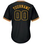 Personalized Black and Gold Throwback Rib-Knit Baseball Jersey Shirt for Men Personalized Black Black-Gold Throwback Rib-Knit