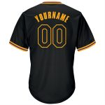 Personalized Black Gold Rib-Knit Baseball Jersey Shirt for Men and Women Personalized Black Black-Gold Throwback Rib-Knit