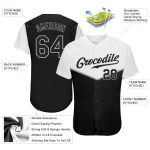 Custom Multicolor 3D Pattern Baseball Jersey - Personalized Black-Gray Design with Team Name and Number Personalized Black