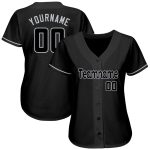 Personalized Black Gray Baseball Jersey - Authentic Custom Sports Apparel Personalized Black Black-Gray Authentic Baseball