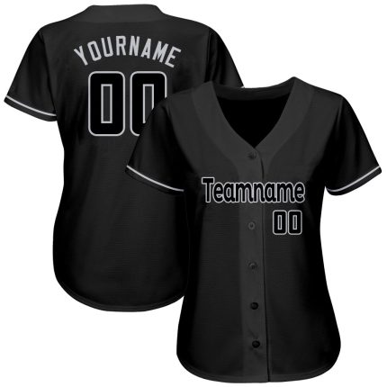 Personalized Black Gray Baseball Jersey - Authentic Custom Sports Apparel Personalized Black Black-Gray Authentic Baseball