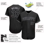 Custom Team Name & Number Personalized Black-Gray Baseball Jersey Authentic Personalized Black Black-Gray Authentic Baseball