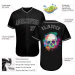 Custom Name Number Personalized Black-Gray Skull Fashion Baseball Jersey Personalized Black Black-Gray Authentic Skull Fashion