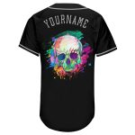 Custom Name Number Personalized Black-Gray Skull Fashion Baseball Jersey Personalized Black Black-Gray Authentic Skull Fashion