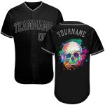 Custom Name Number Personalized Black-Gray Skull Fashion Baseball Jersey Personalized Black Black-Gray Authentic Skull Fashion