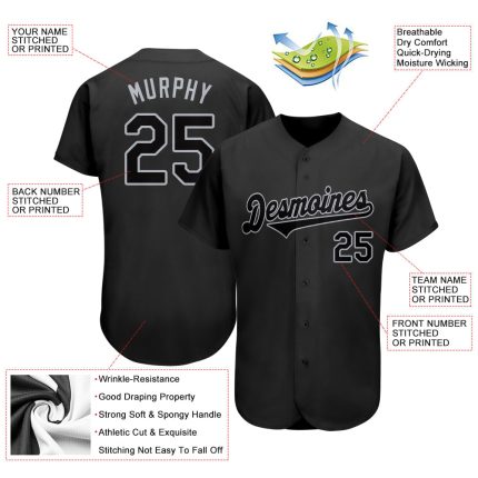 Custom Name and Number Black-Gray Softball Jersey for Teams | Personalized Authentic Sports Apparel Personalized Black Black-Gray