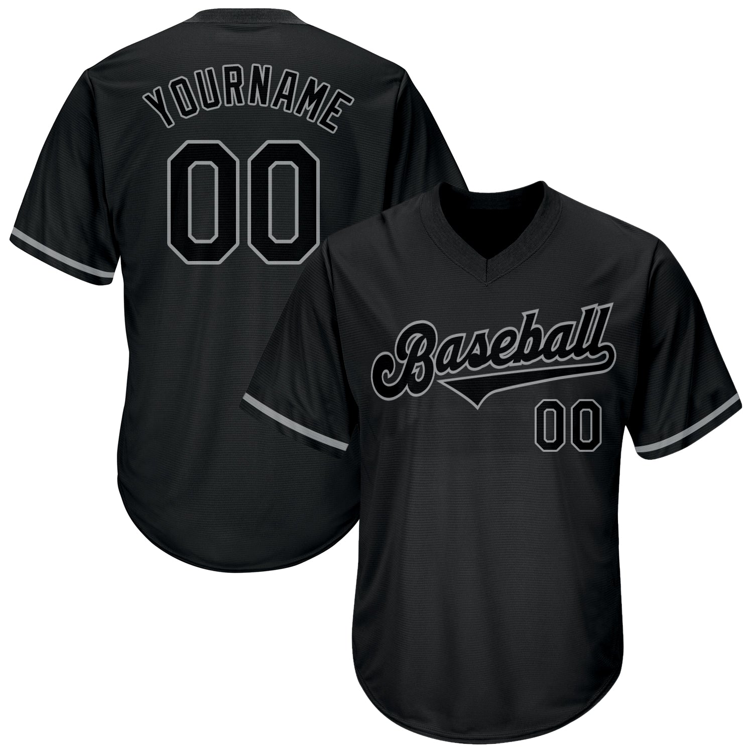 Custom Name and Number Black-Gray Authentic Throwback Baseball Jersey Shirt Personalized Rib-Knit Team Apparel Personalized