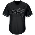 Custom Name and Number Black-Gray Authentic Throwback Baseball Jersey Shirt Personalized Rib-Knit Team Apparel Personalized