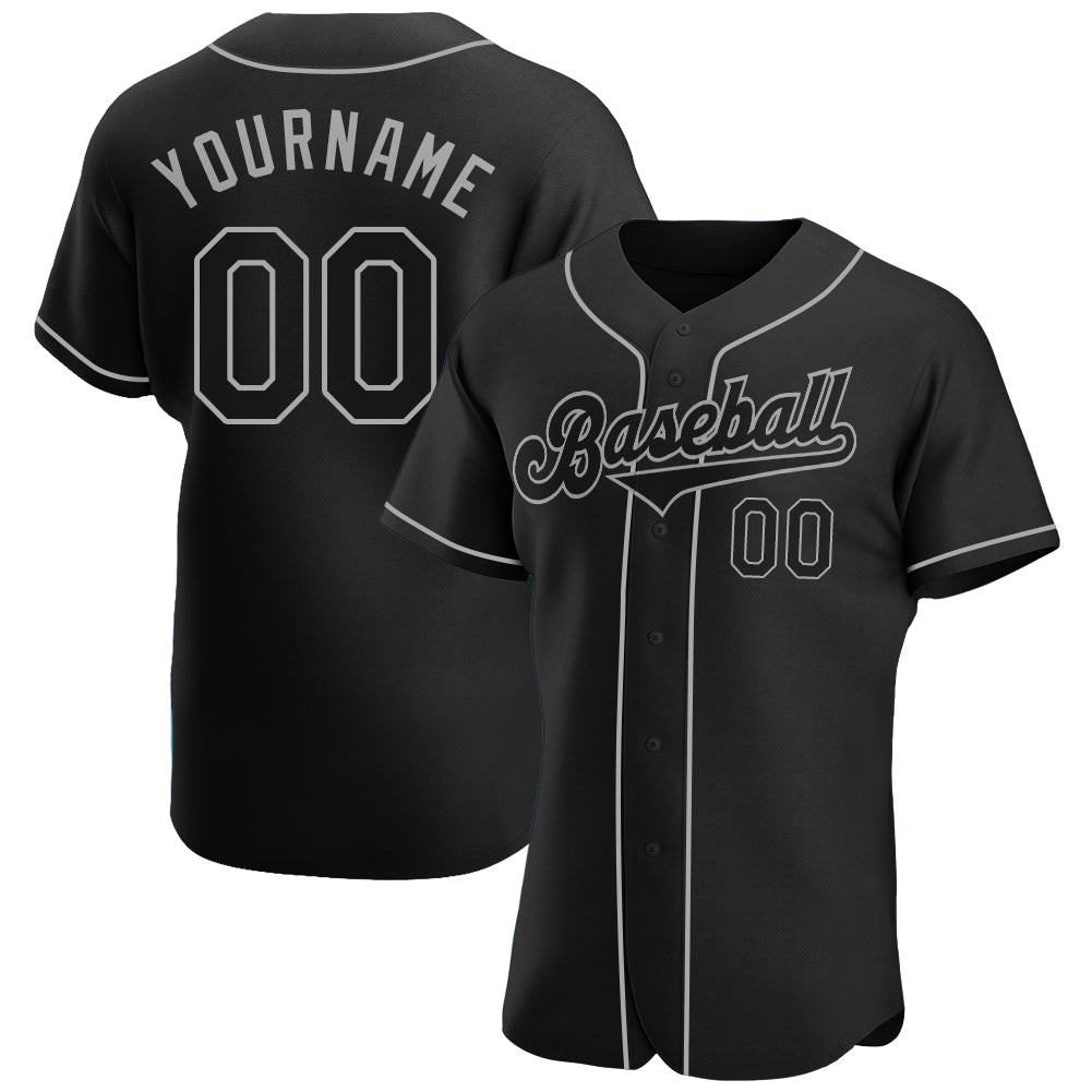 Personalized Black Gray Baseball Jersey for Adults and Kids Personalized Black Black-Gray Baseball Jersey 4