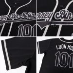 Personalized Black Gray Baseball Jersey for Adults and Kids Personalized Black Black-Gray Baseball Jersey 4