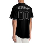 Personalized Black and Gray Baseball Jersey for Men, Size 6 - Custom Team Apparel Personalized Black Black-Gray Baseball