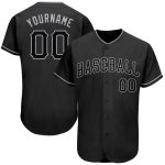 Personalized Black Gray Baseball Jersey for Men and Women - Custom Sports Apparel Personalized Black Black-Gray Baseball