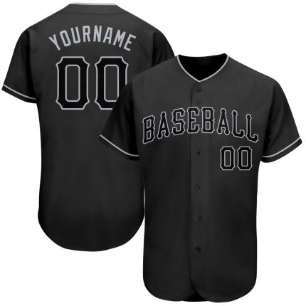Personalized Black Gray Baseball Jersey for Men and Women - Custom Sports Apparel Personalized Black Black-Gray Baseball
