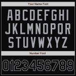 Custom Team Name and Number Black-Gray Varsity Letterman Bomber Jacket - Personalized Full-Snap Design Personalized Black