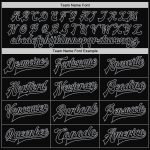 Custom Team Name and Number Black-Gray Varsity Letterman Bomber Jacket - Personalized Full-Snap Design Personalized Black