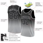 Personalized Black Gray Fade Fashion Basketball Jersey for Men and Women Personalized Black Black-Gray Fade Fashion Basketball