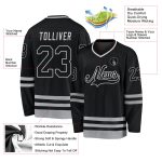 Personalized Black and Gray Hockey Jersey for Men, Custom Sports Apparel Personalized Black Black-Gray Hockey Jersey