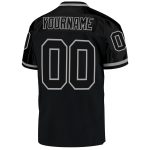 Custom Name Number Personalized Black Gray Mesh Football Jersey - Authentic Throwback Team Jersey Personalized Black Black-Gray