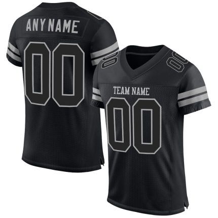 Personalized Black Gray Mesh Football Jersey for Men and Women Personalized Black Black-Gray Mesh Football Jersey