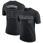 Personalized Black-Gray Performance T-Shirt for Men - Custom Activewear Top Personalized Black Black-Gray Performance T-Shirt