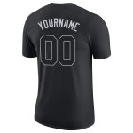 Custom Team Name and Number Personalized Black-Gray Performance T-Shirt Personalized Black Black-Gray Performance T-Shirt