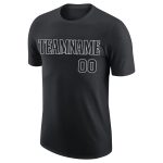 Custom Team Name and Number Personalized Black-Gray Performance T-Shirt Personalized Black Black-Gray Performance T-Shirt