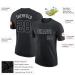 Custom Team Name and Number Personalized Black-Gray Performance T-Shirt Personalized Black Black-Gray Performance T-Shirt