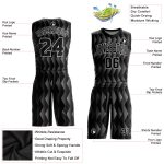 Personalized Basketball Jersey Suit - Black Gray Round Neck Sublimation 2 Personalized Black Black-Gray Round Neck Sublimation