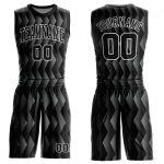 Personalized Basketball Jersey Suit - Black Gray Round Neck Sublimation 2 Personalized Black Black-Gray Round Neck Sublimation