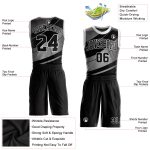 Custom Black-Gray Round Neck Basketball Jersey Suit for Men, Sublimation Design Personalized Black Black-Gray Round Neck
