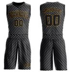 Personalized Black-Gray Basketball Jersey Round Neck Sublimation Suit Personalized Black Black-Gray Round Neck Sublimation
