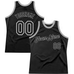 Personalized Black Gray Throwback Basketball Jersey for Men and Women Personalized Black Black-Gray Throwback Basketball