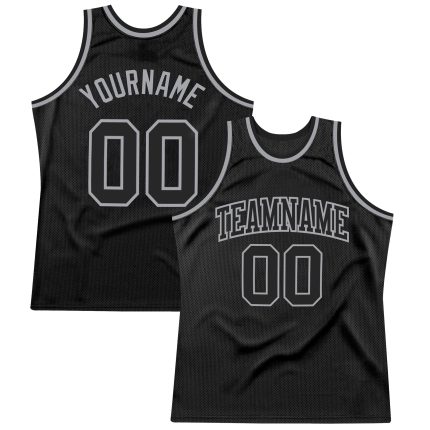 Personalized Black Gray Throwback Basketball Jersey for Men, Size 3 Personalized Black Black-Gray Throwback Basketball Jersey