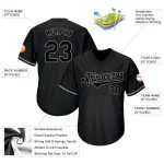 Personalized Black Gray Throwback Rib-Knit Baseball Jersey Shirt Personalized Black Black-Gray Throwback Rib-Knit Baseball