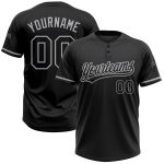 Personalized Unisex Softball Jersey - Black Gray Two-Button Design, Soft Fabric, Perfect for Team or Casual Wear Personalized