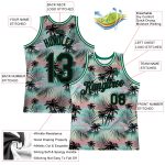Personalized 3D Tropical Hawaii Palm Leaves Basketball Jersey in Black Kelly Green Personalized Black Black-Kelly Green 3D