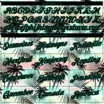 Personalized 3D Tropical Hawaii Palm Leaves Basketball Jersey in Black Kelly Green Personalized Black Black-Kelly Green 3D