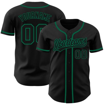 Personalized Black Kelly Green Authentic Baseball Jersey for Men and Women Personalized Black Black-Kelly Green Authentic