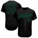 Custom Name and Number Personalized Black-Kelly Green Baseball Jersey - Authentic Team Apparel Personalized Black Black-Kelly