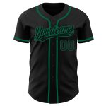 Personalized Black and Kelly Green Baseball Jersey for Men and Women Personalized Black Black-Kelly Green Baseball Jersey