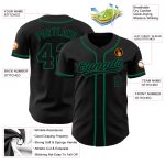 Personalized Black and Kelly Green Baseball Jersey for Men and Women Personalized Black Black-Kelly Green Baseball Jersey