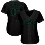 Personalized Black Kelly Green Baseball Jersey for Men and Women - Custom Sportswear Personalized Black Black-Kelly Green
