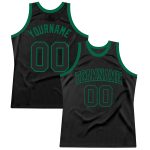 Personalized Black Green Throwback Basketball Jersey for Fans and Players Personalized Black Black-Kelly Green Throwback