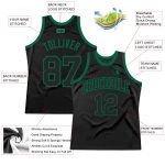 Personalized Black Green Throwback Basketball Jersey for Fans and Players Personalized Black Black-Kelly Green Throwback