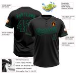 Personalized Unisex Softball Jersey in Black and Kelly Green, Two-Button Style Personalized Black Black-Kelly Green Two-Button